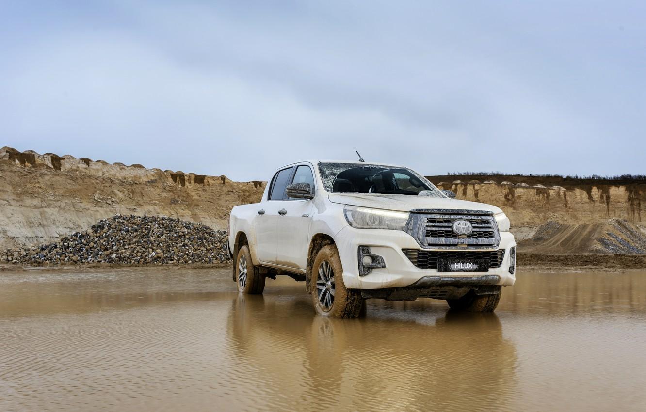 1332x850 Wallpaper white, water, Toyota, pickup, Hilux, Special Edition, quarry - for desktop, section toyota