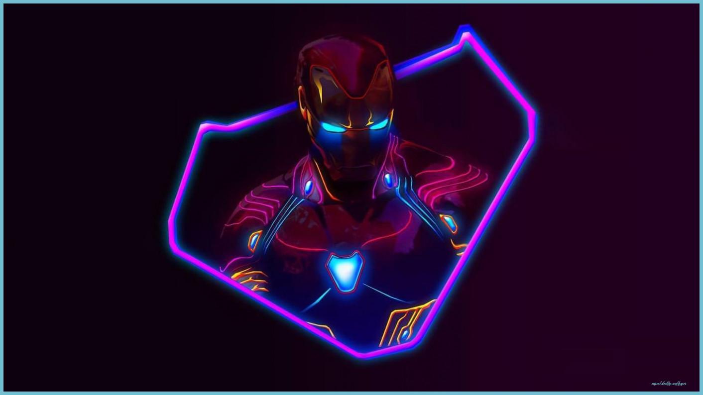 1412x794 Neon Avengers 8x8 Desktop Wallpaper based On Artwork By Desktop Wallpaper