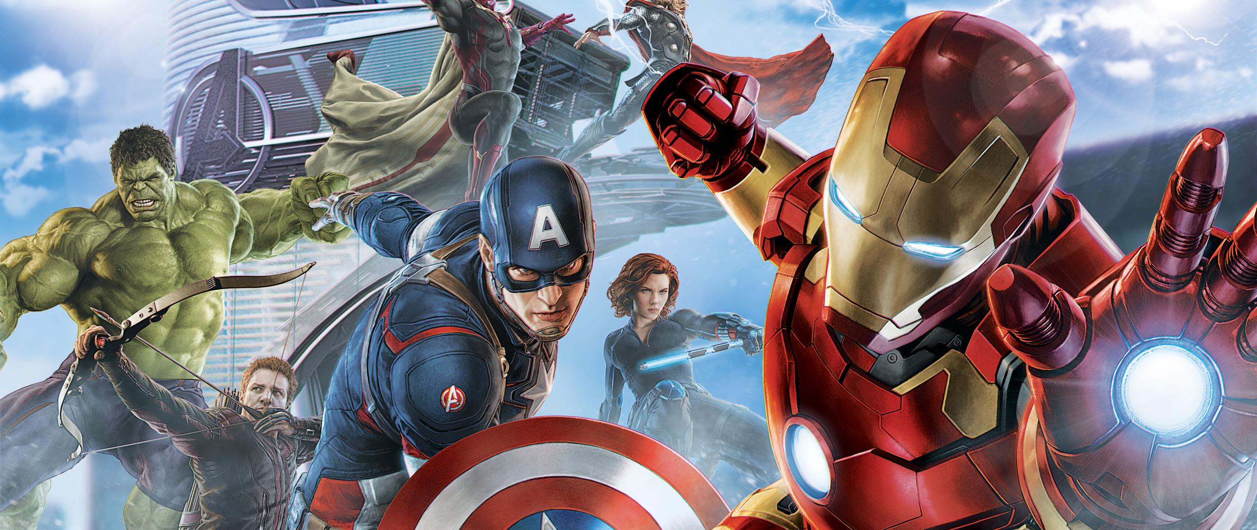 2560x1080 Desktop Wallpaper Avengers, Iron Man, Captain America, Hulk, Superhero, Artwork, 5k, HD Image, Picture, Background, 99c1db