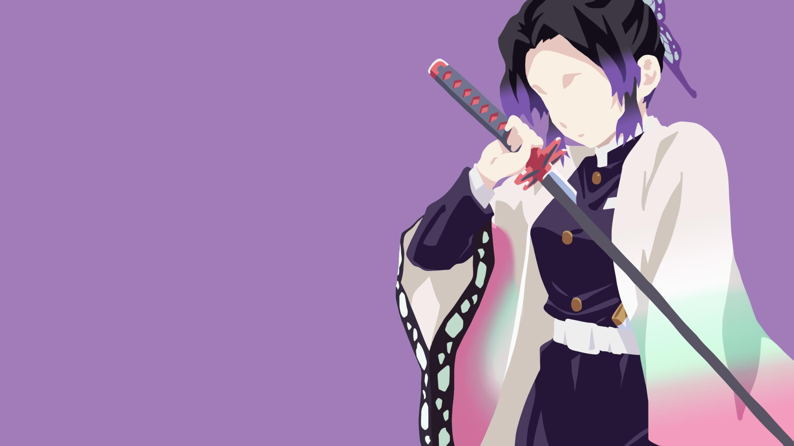 2560x1440 Demon Slayer Shinobu Minimalist 1440P Resolution Wallpaper, HD Anime 4K Wallpaper, Image, Photo and Background
