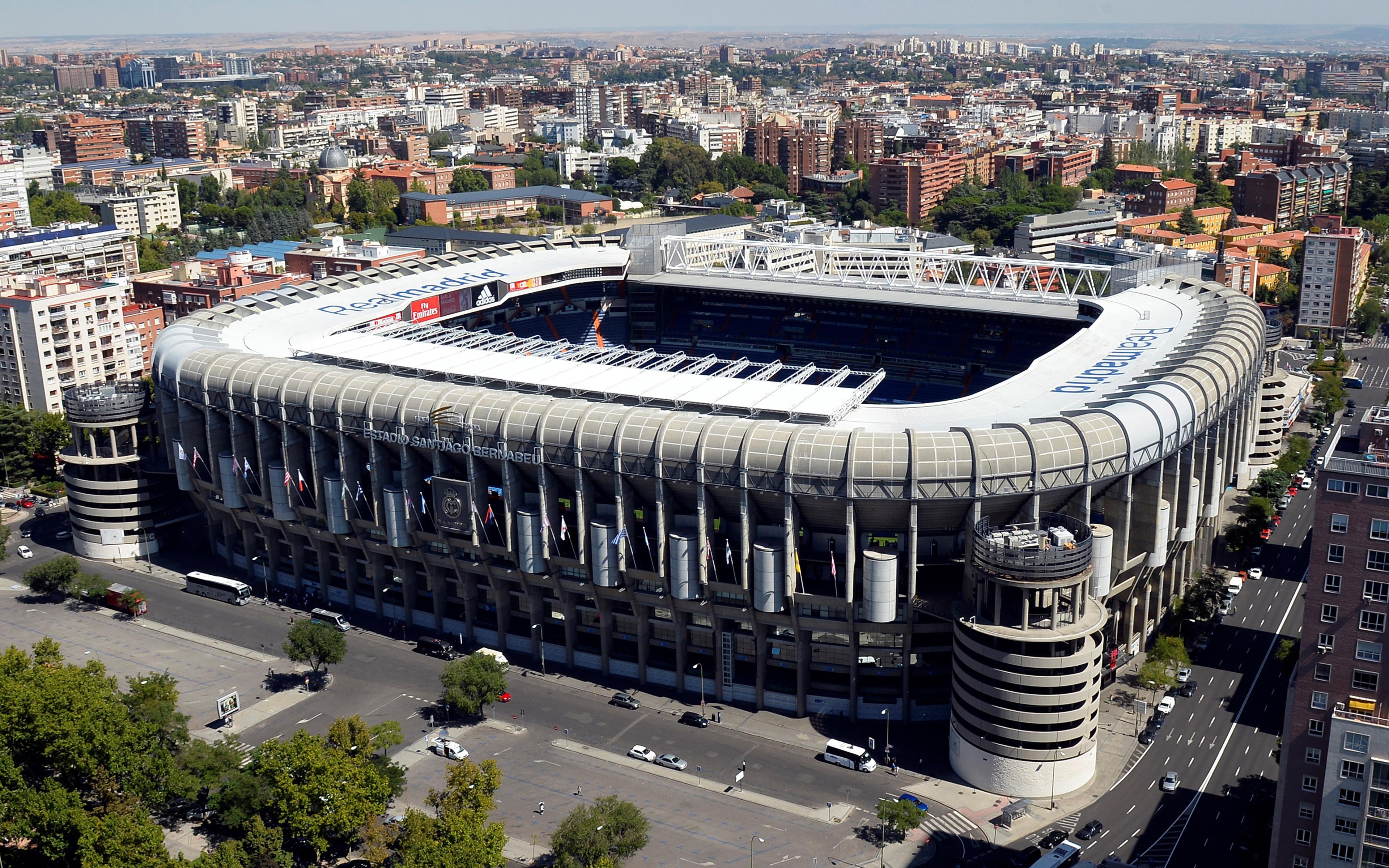 3840x2400 Download wallpaper Santiago Bernabeu Stadium, 4k, Madrid, Spain, football stadium, sports arena, Real Madrid for desktop with resolution 3840x2400. High Quality HD picture wallpaper