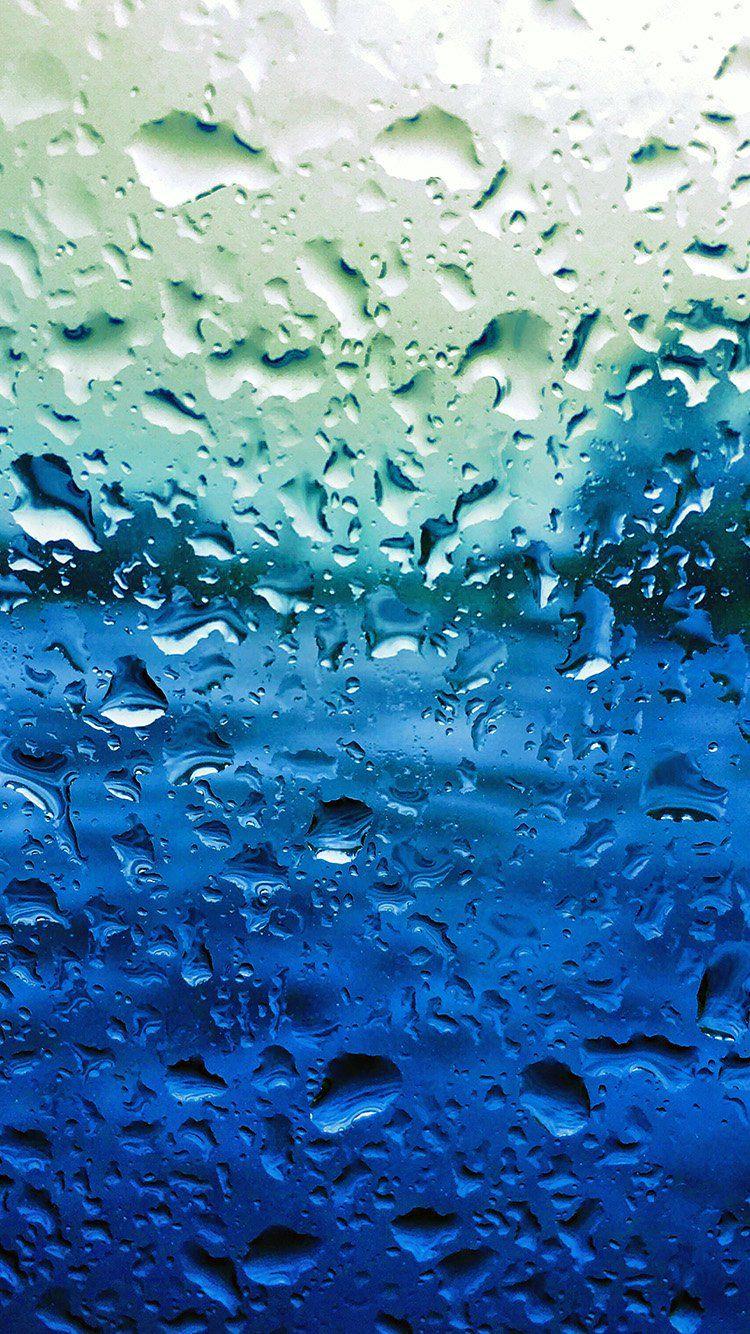 750x1334 iPhone 6 wallpaper. rain drop window blue