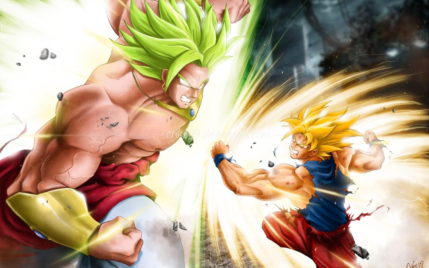 1440x900 Goku Vs Broly Wallpaper Desktop Background