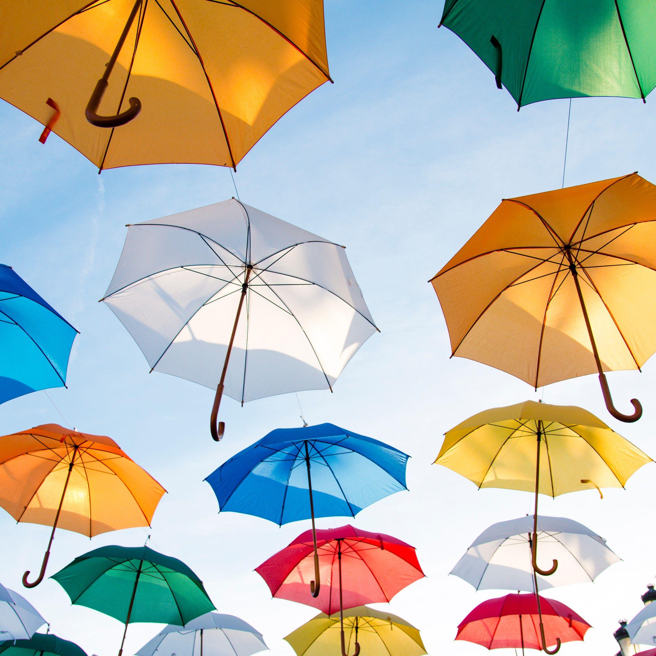 2560x2560 Wallpaper Umbrellas, Colorful, HD, 5K, Photography