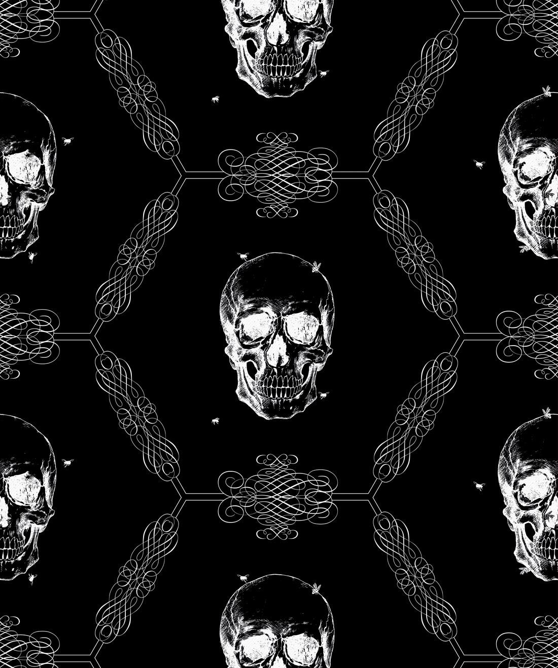 1100x1318 Skull & Bee Gothic Wallpaper, Kingdom Home. Milton & King