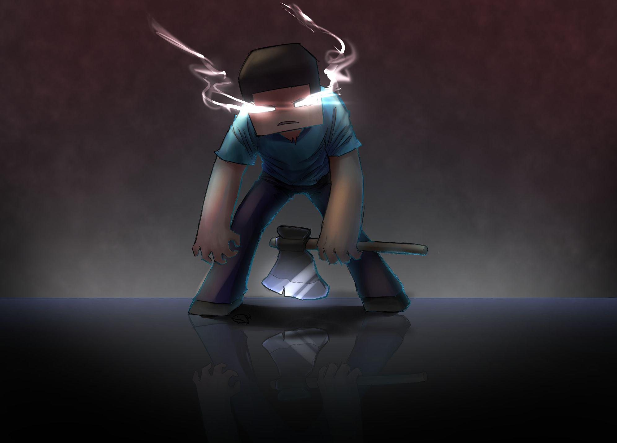 1992x1430 Herobrine.. Minecraft.. By MenmeOmega. Minecraft anime, Minecraft drawings, Minecraft