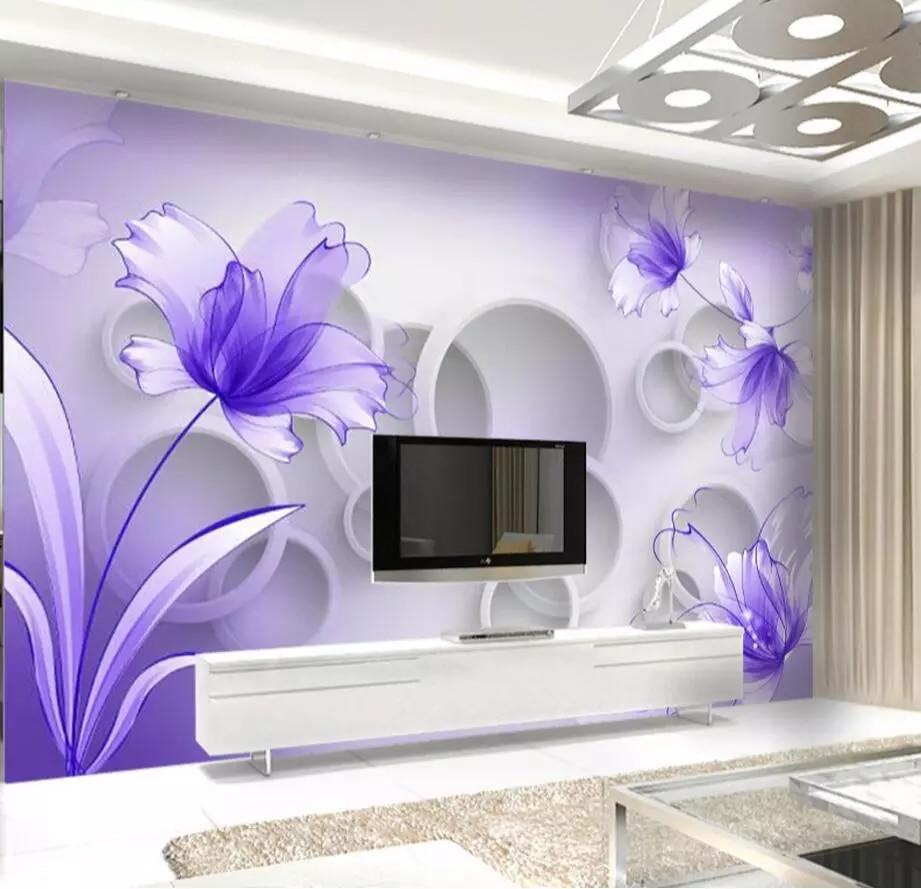 921x889 Purple Flower Wallpaper 3D Wall Mural for Bedroom TV Background Wall Art Decor Print Photo Wall Paper Papier Peint 3D Floral. Wallpaper