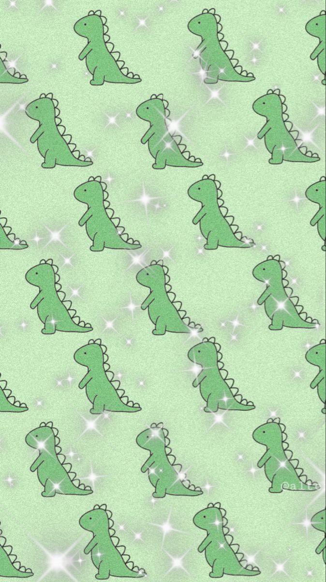 674x1200 Aesthetic Pink Dino Wallpaper