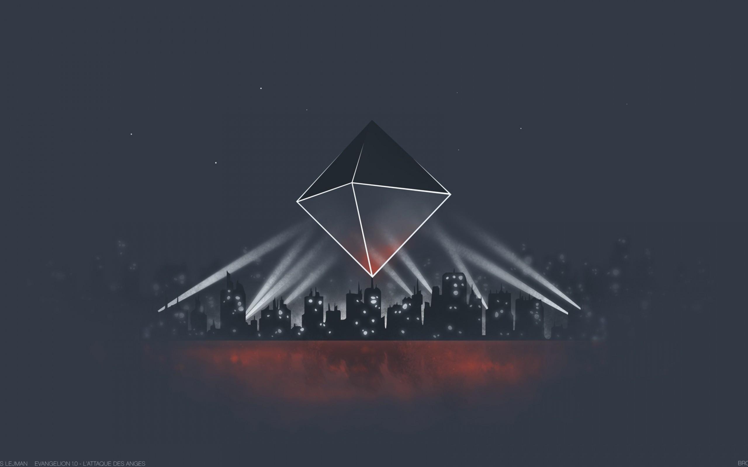 2560x1600 Download 2560x1600 Neon Genesis Evangelion, City, Lights Wallpaper for MacBook Pro 13 inch