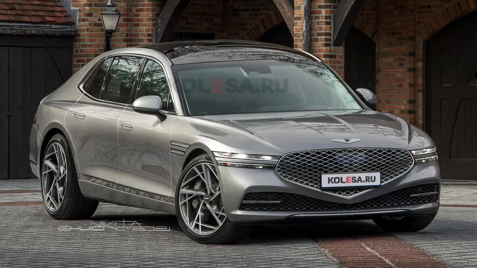 1600x900 All New 2022 Genesis G90 Rendered Using Cues From All The Latest Spy Image