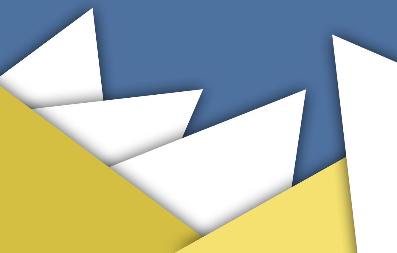 1332x850 Wallpaper white, blue, yellow, geometry, design, color, material image for desktop, section абстракции