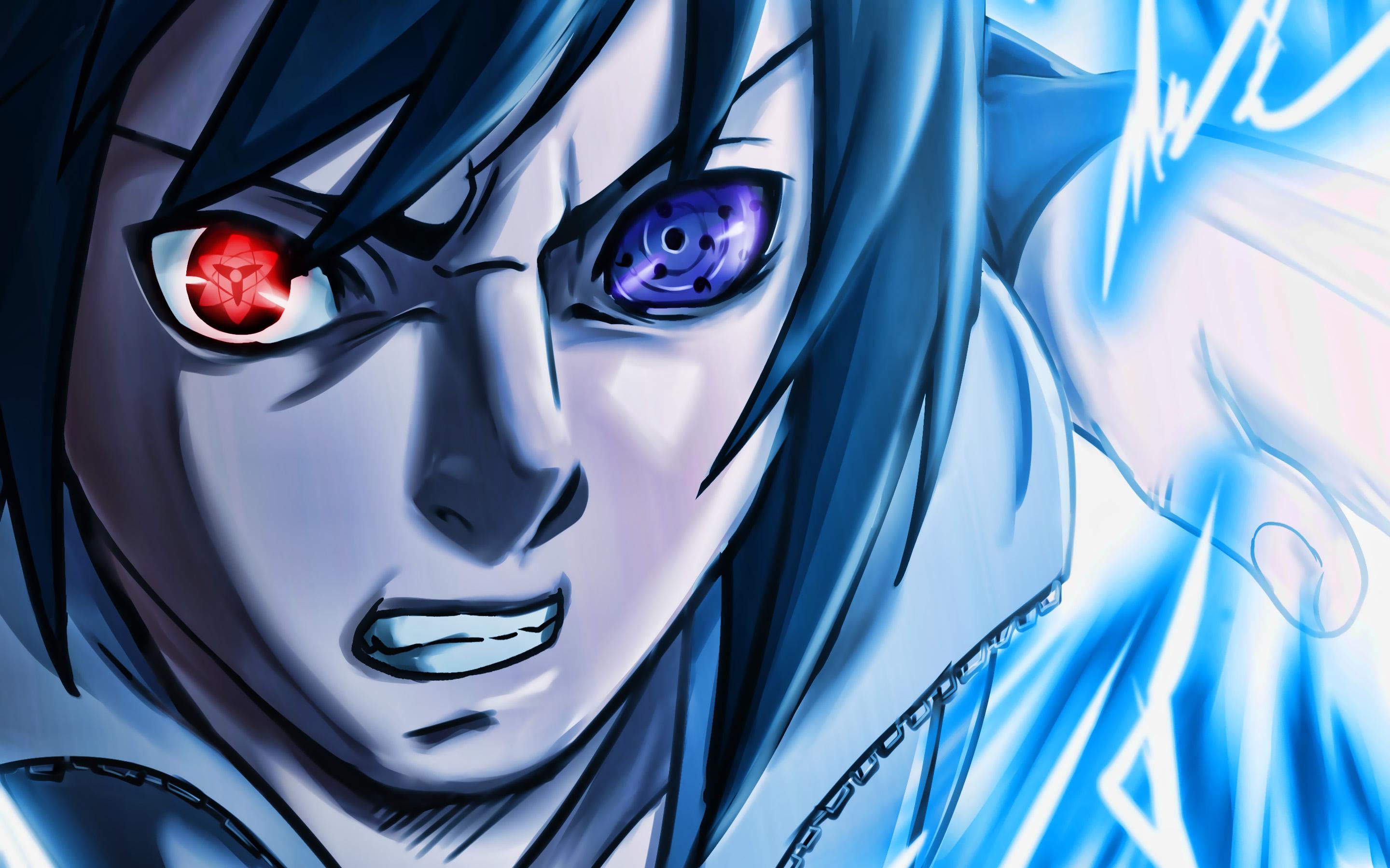 2880x1800 Download wallpaper Sasuke Uchiha, Chidori, Naruto characters, portrait, manga, artwork, Naruto, Sharingan for desktop with resolution 2880x1800. High Quality HD picture wallpaper