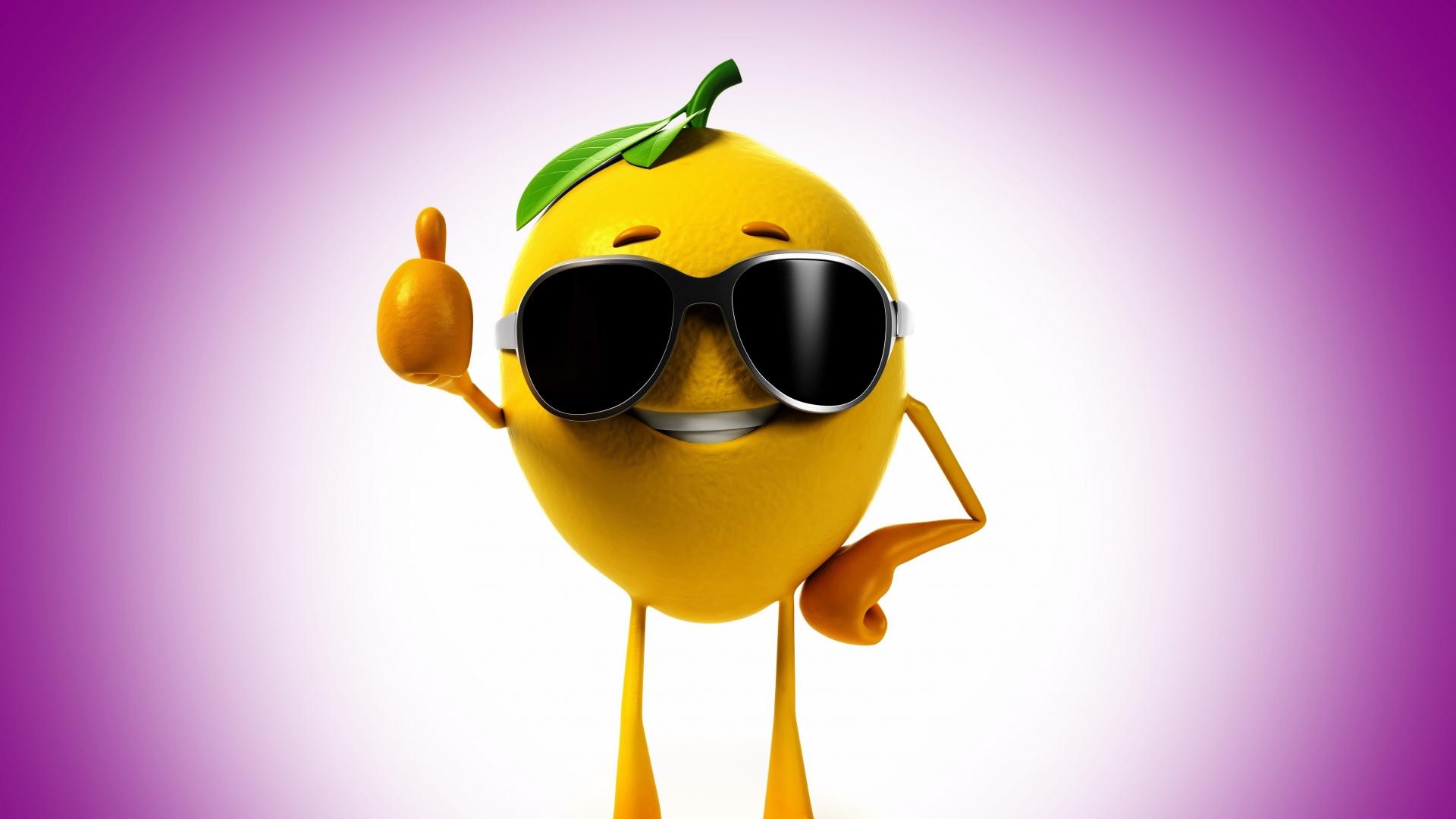 1920x1080 Download Wallpaper 1920x1080 lemon, 3D, glasses, fruit Full HD 1080p HD Background. Free photohop resources, Wallpaper, Photohop tutorials free