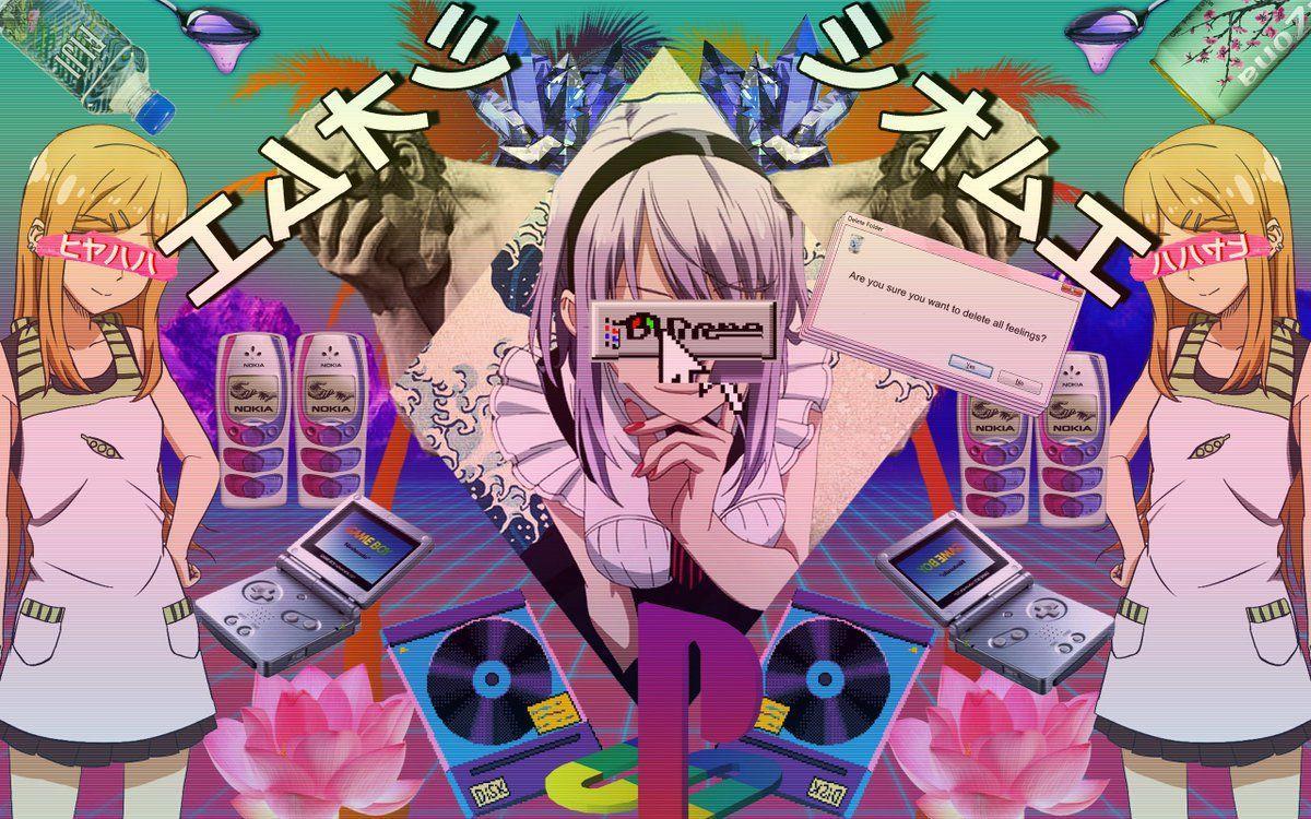 1200x750 Aesthetics Vapor Anime Wallpaper