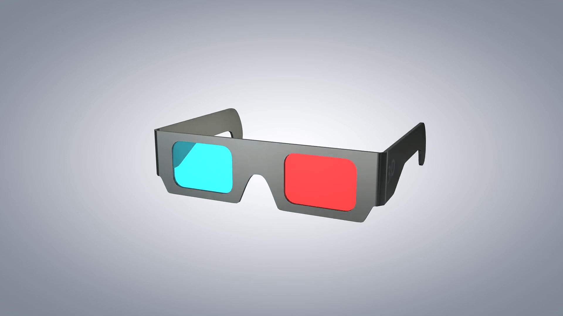 1920x1080 3D glasses rotate 360 animation with alpha matte. Motion Background