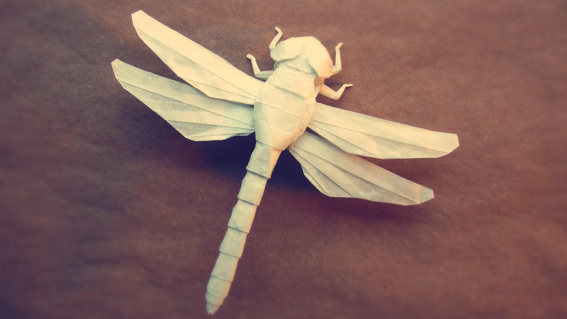 1920x1080 Origami Dragonfly Photo wallpaperx1080