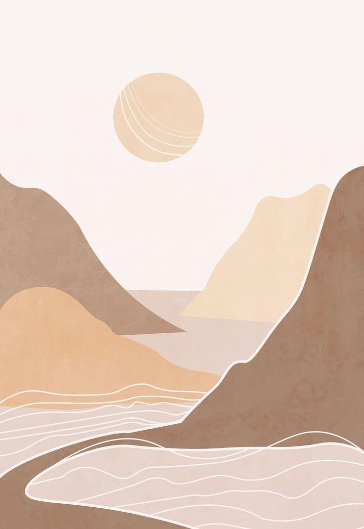 736x1070 fondos. Minimalist wall art, Abstract, Boho wallpaper