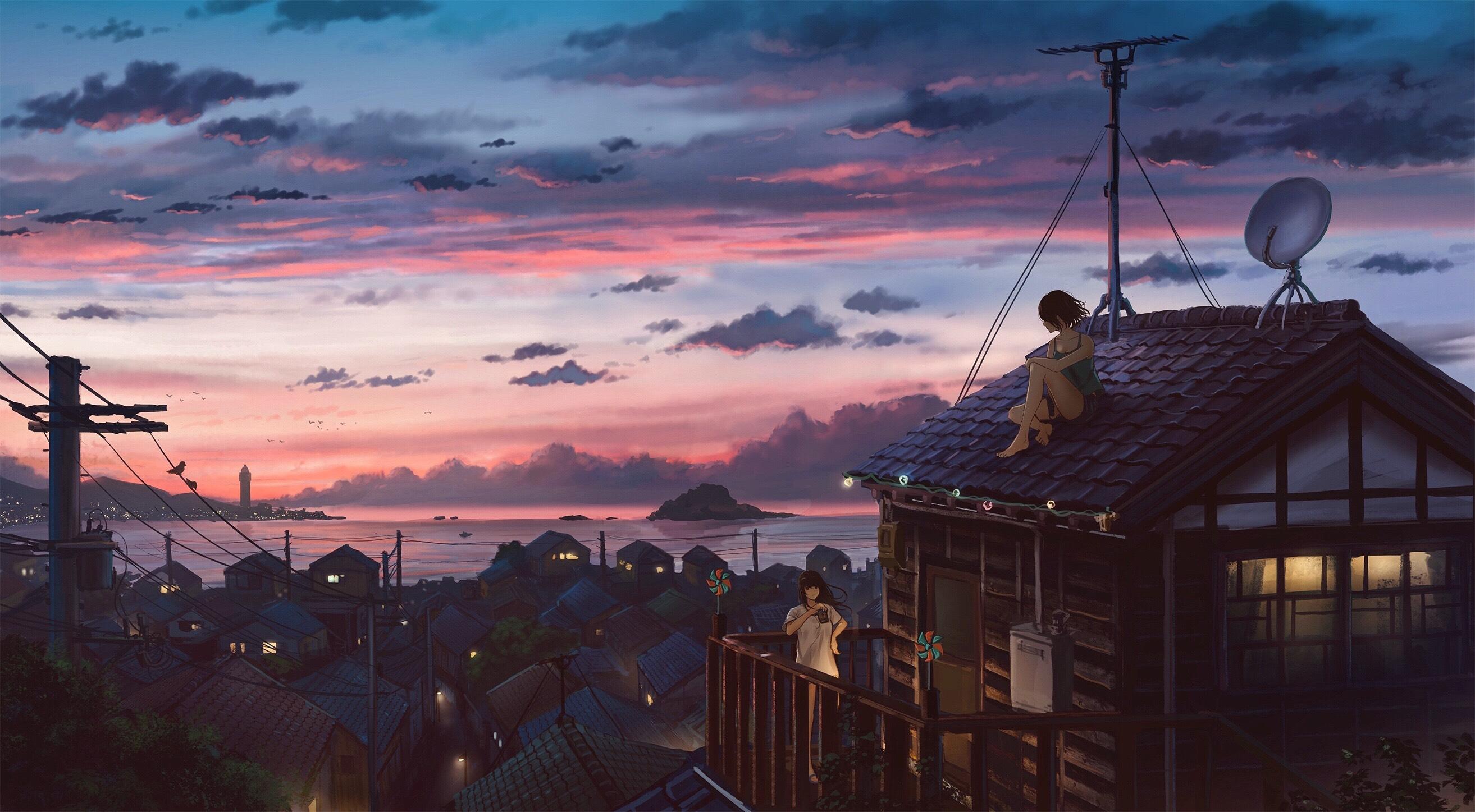 Anime Rooftop Wallpapers  Top Free Anime Rooftop Backgrounds   WallpaperAccess