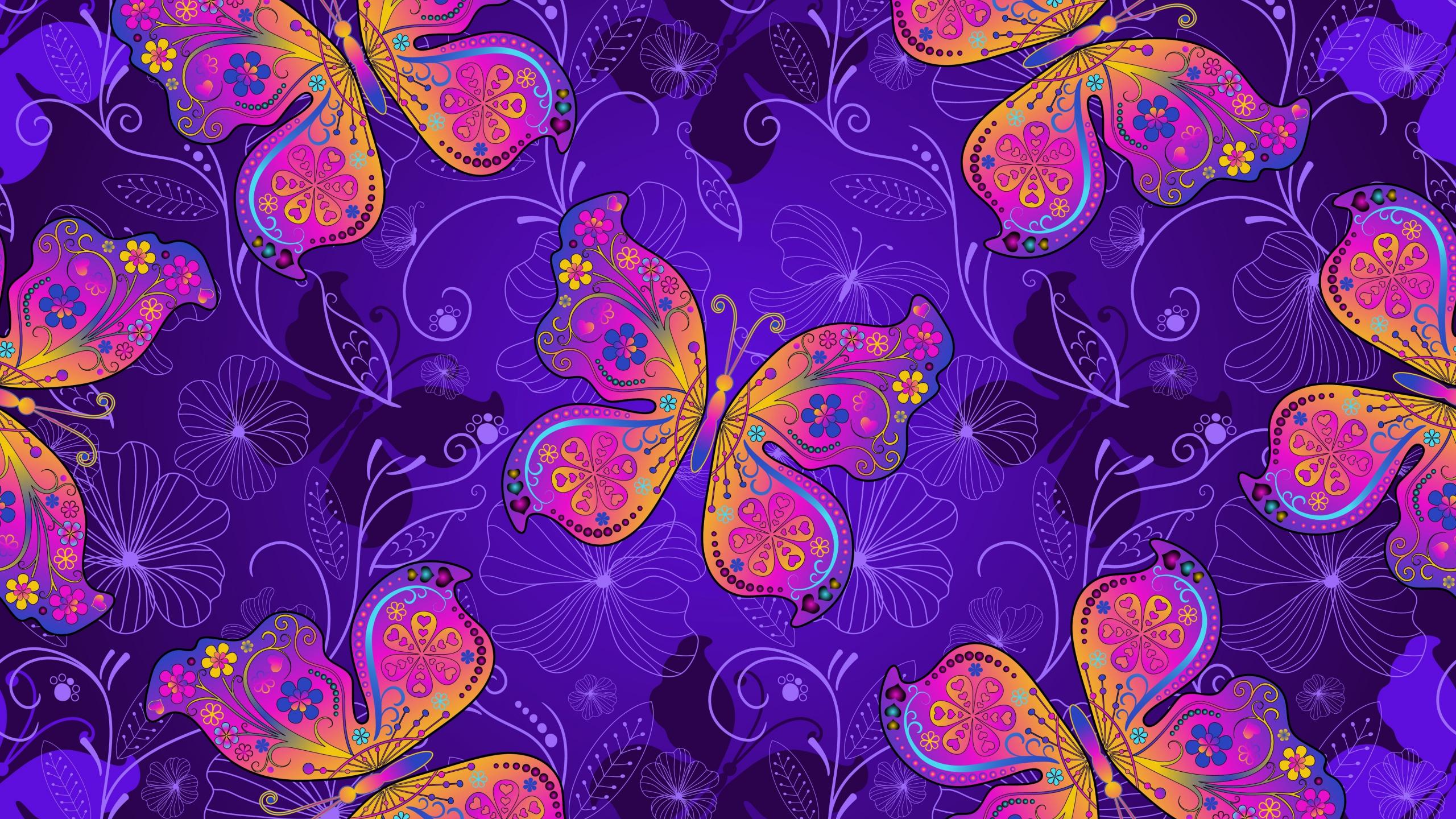 2560x1440 Download 2560x1440 wallpaper butterflies, digital artwork, gradient, dual wide, widescreen 16: widescreen, 2560x1440 HD image, background, 9042