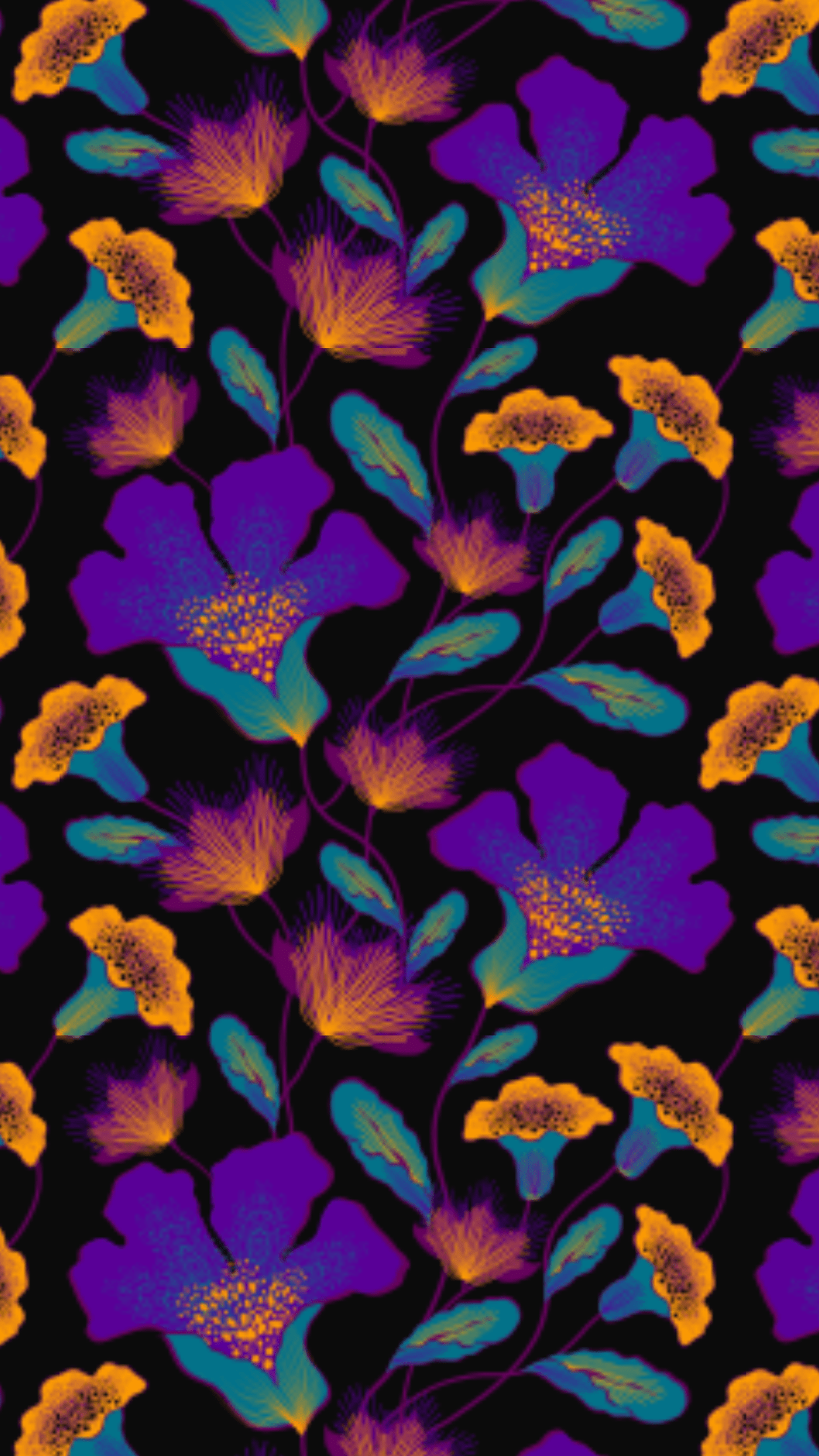1242x2208 Wallpaper. Floral wallpaper iphone, Floral design wallpaper, Hippie painting