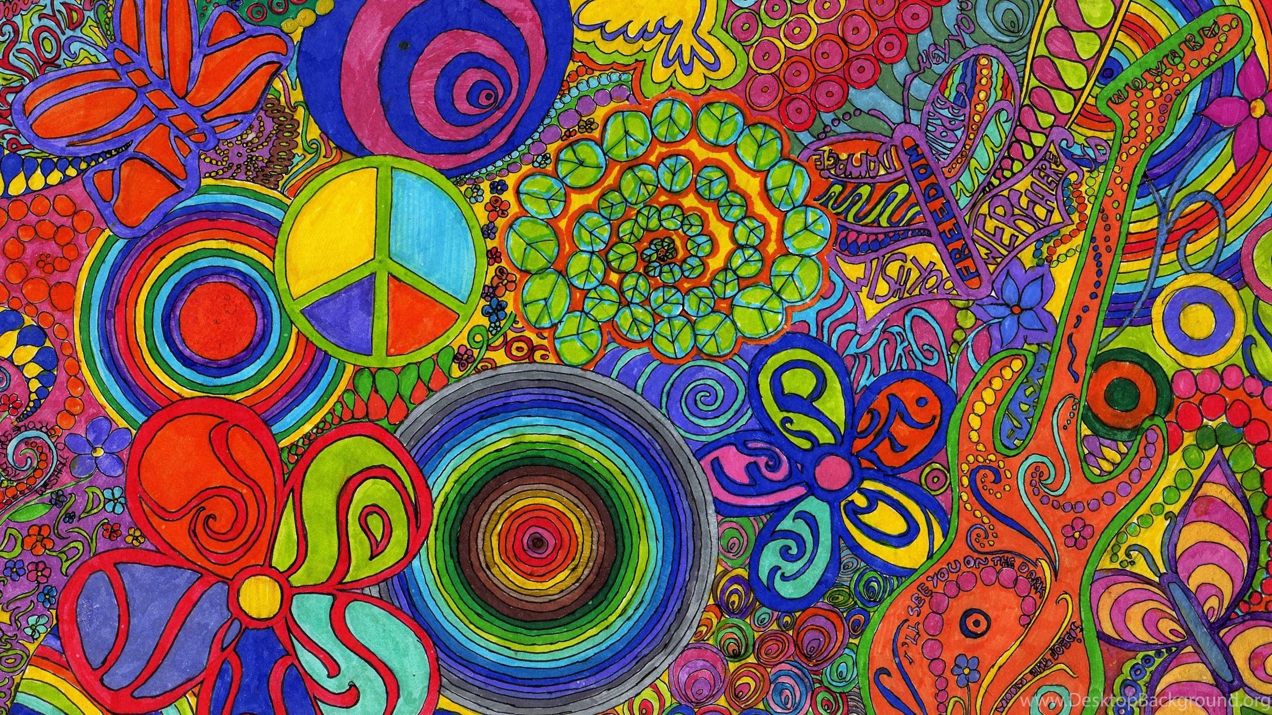 2560x1440 Abstract Wallpaper: Hippie Flower Free Wallpaper For HD Wallpaper. Desktop Background