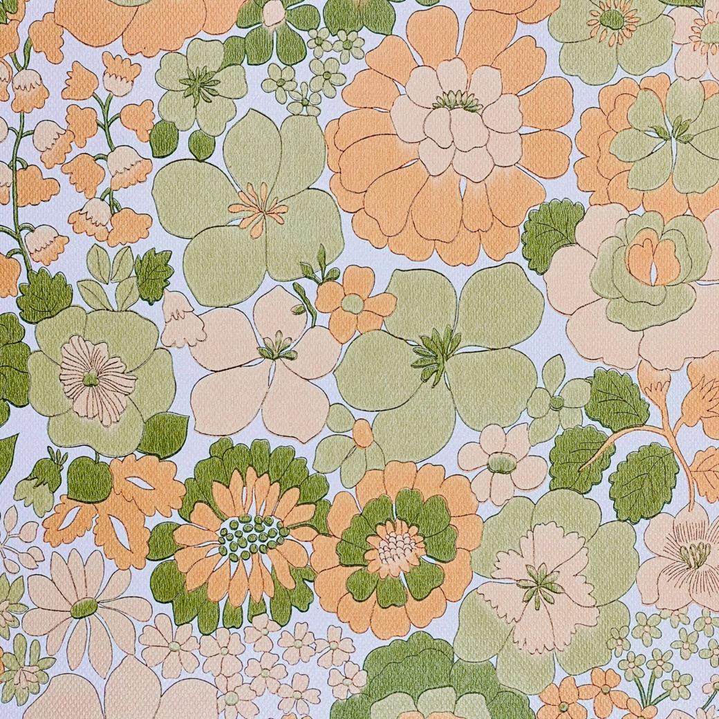 1040x1040 Vintage Wallpaper Shop. Vintage Orange and Green Floral