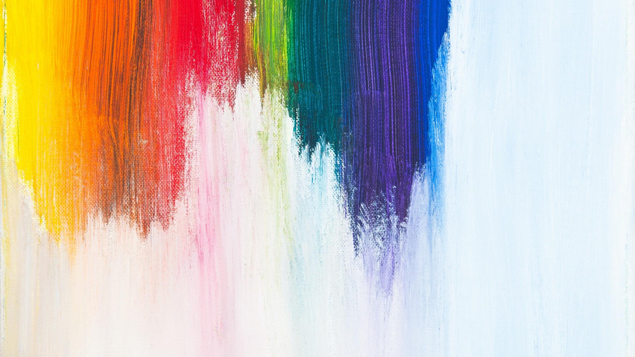 2560x1440 Download 2560x1440 Rainbow Canvas, Colors, Wall, Painting Wallpaper for iMac 27 inch