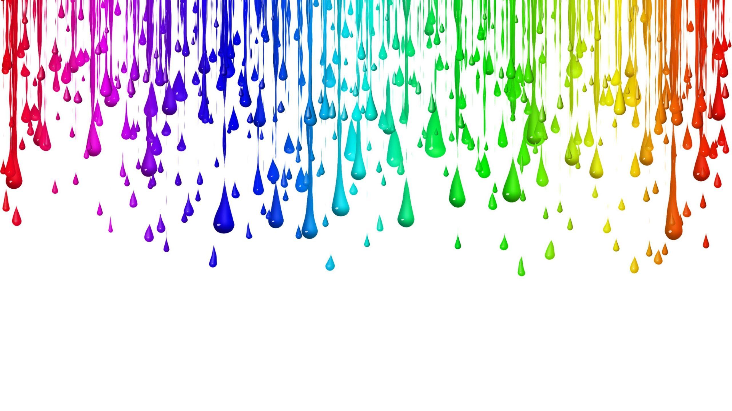 2560x1440 Download Wallpaper 2560x1440 Drops, Colorful, Rainbow, Background