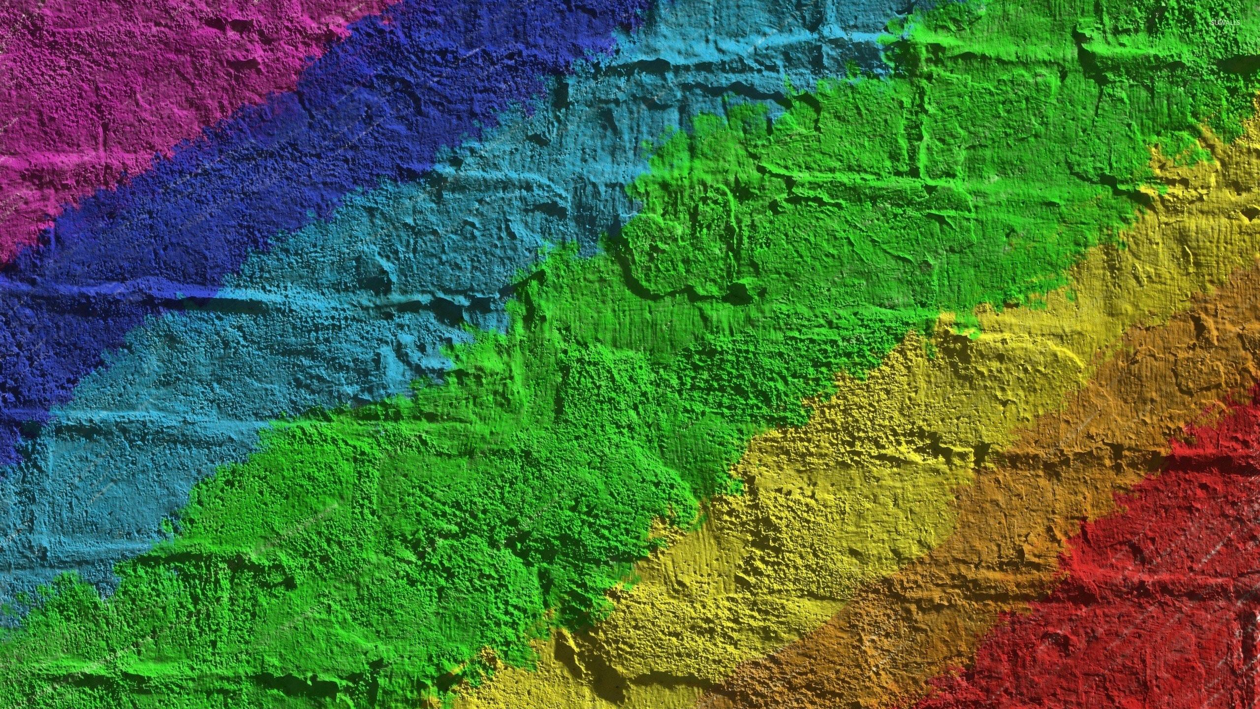 2560x1440 2560x Rainbow Colored Brick Wall Wallpaper Data Color Background HD