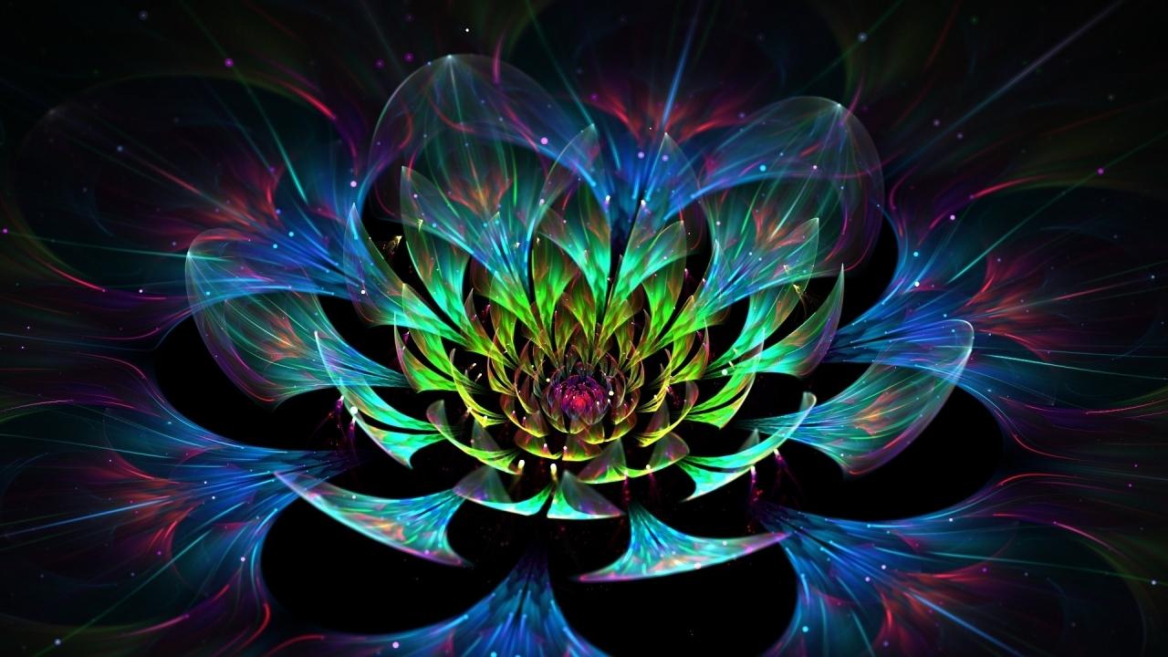 1280x720 3D Lotus Flower 1280 x 720 HDTV 720p Wallpaper