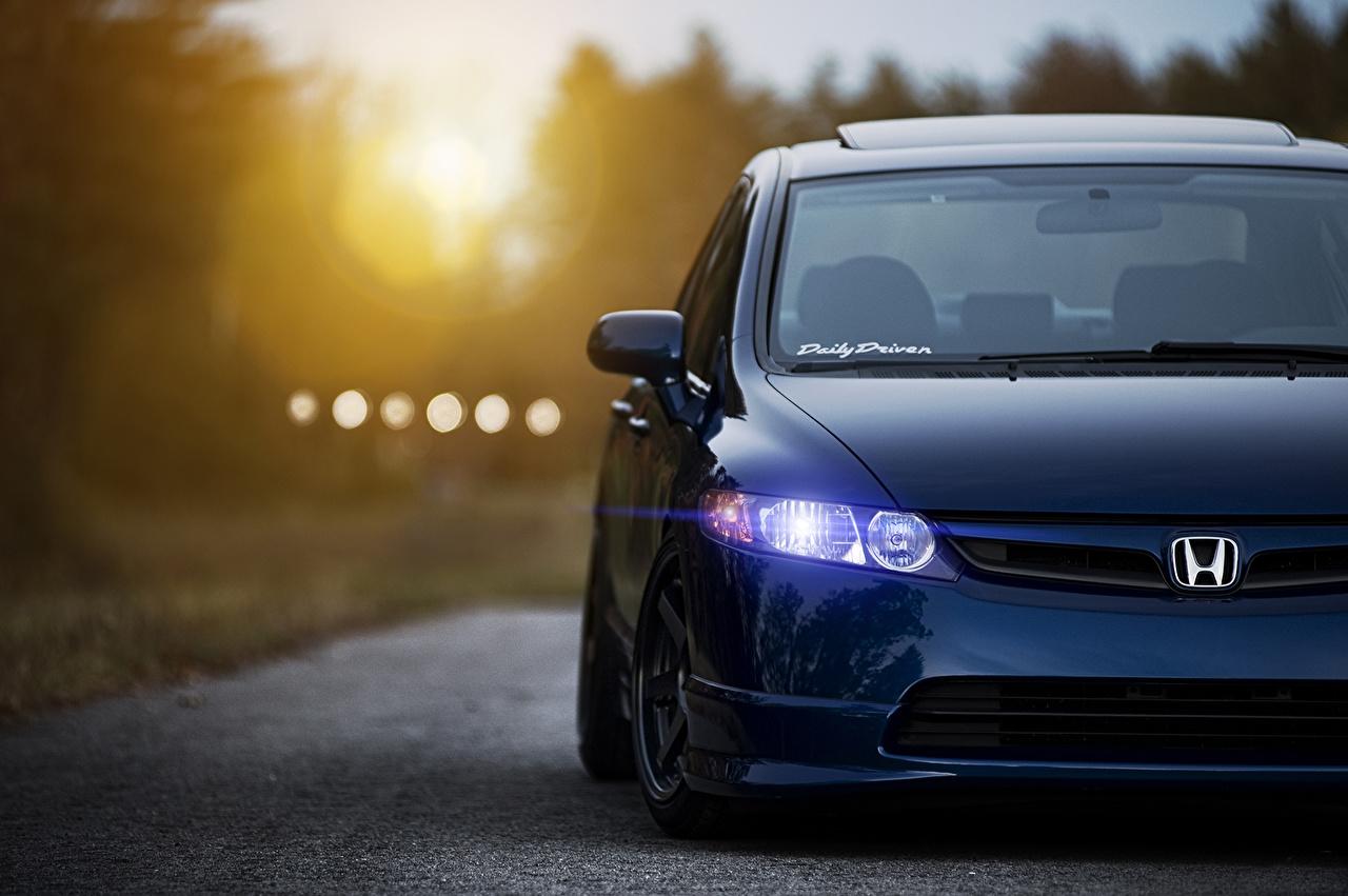1280x851 Desktop Wallpaper Honda Civic Sedan Blue Cars Front