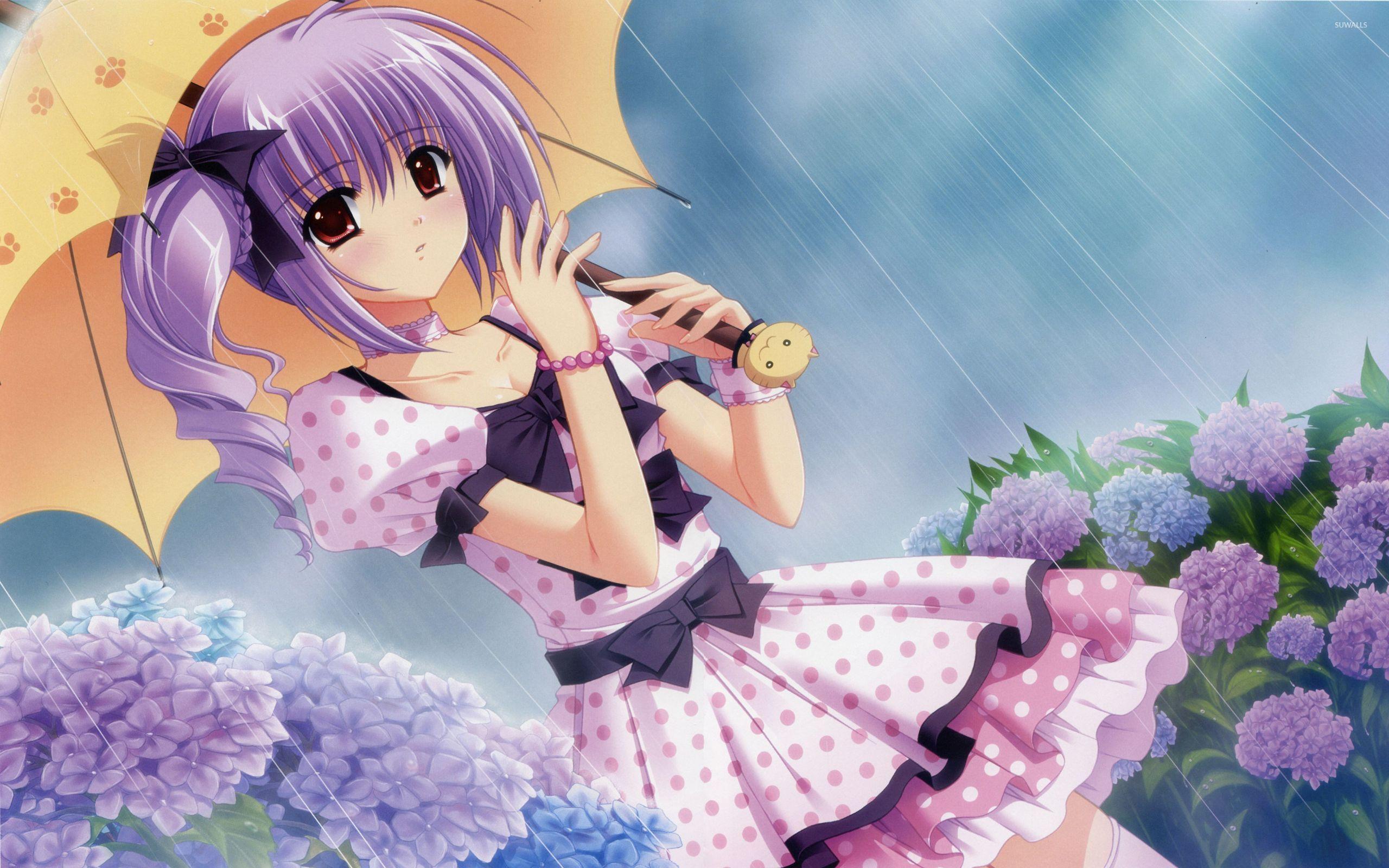 2560x1600 Purple Anime Girl Wallpaper, HD Purple Anime Girl Background on WallpaperBat