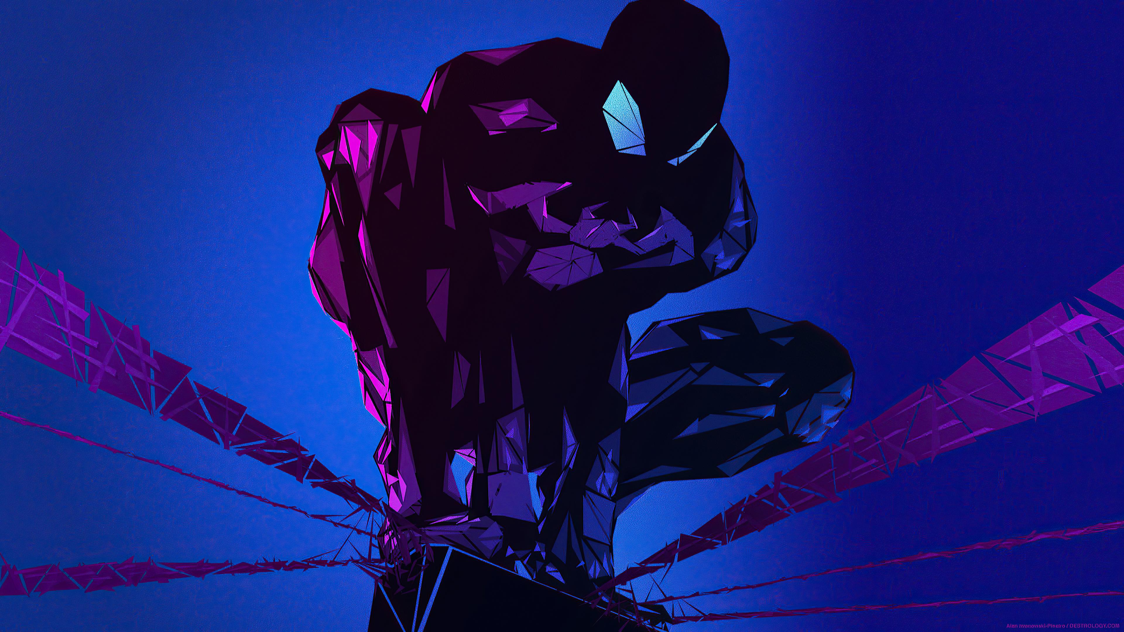 3840x2160 Blue Polygon Spiderman 4k, HD Superheroes, 4k Wallpaper, Image, Background, Photo and Picture