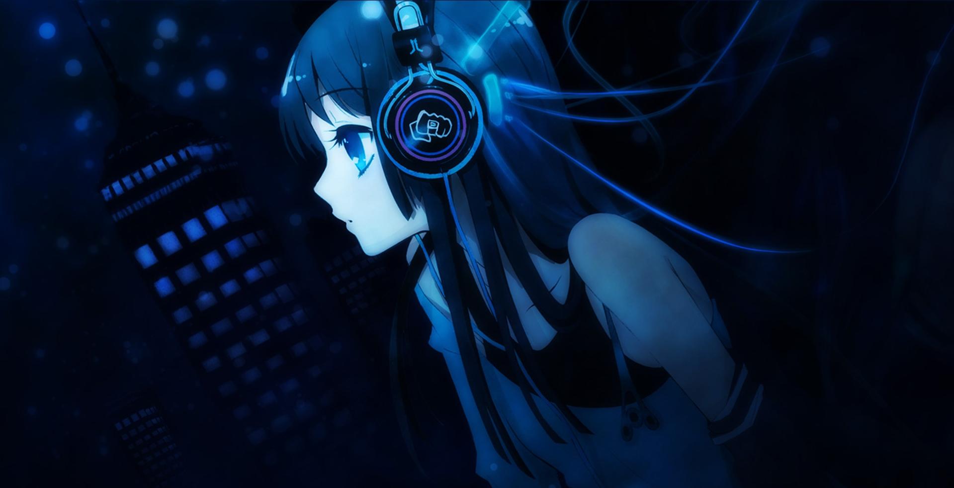 1919x981 Download Wallpaper, Download headphones blue blue eyes blue hair anime girls 1919x981 wallpaper People HD Wallpaper, Hi Res People Wallpaper, High Definition Wallpaper