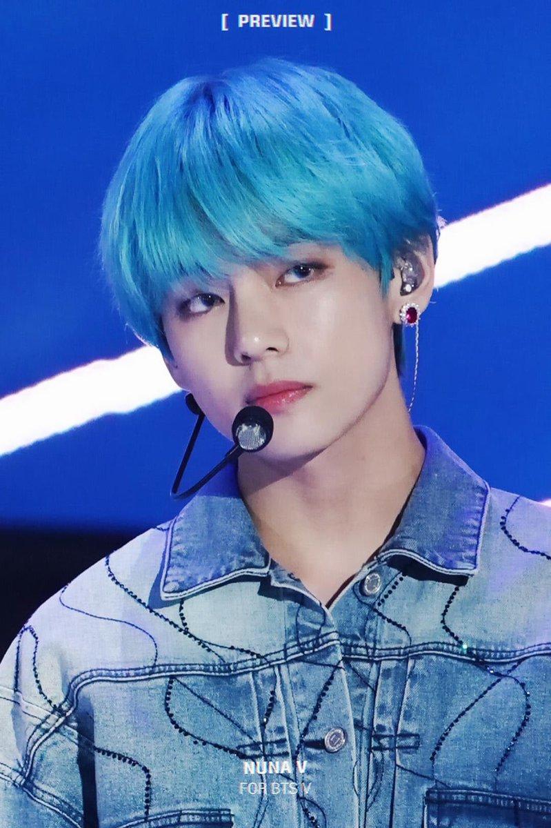 799x1200 BTS V Blue Hair Wallpaper
