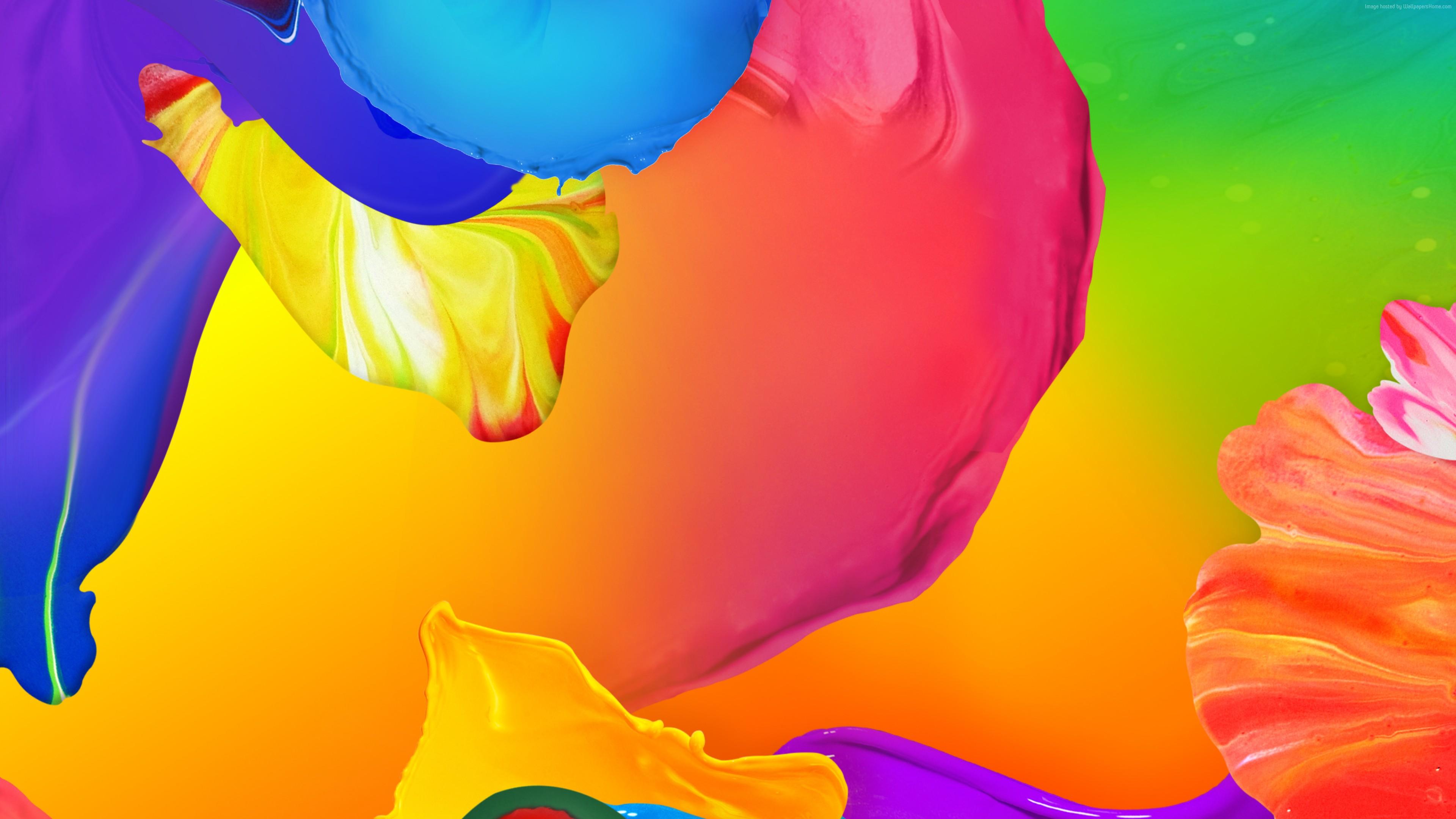 3840x2160 Wallpaper polygon, 4k, HD wallpaper, android, wallpaper, paint, background, orange, red, blue, pattern, Abstract Wallpaper Download Resolution 4K Wallpaper