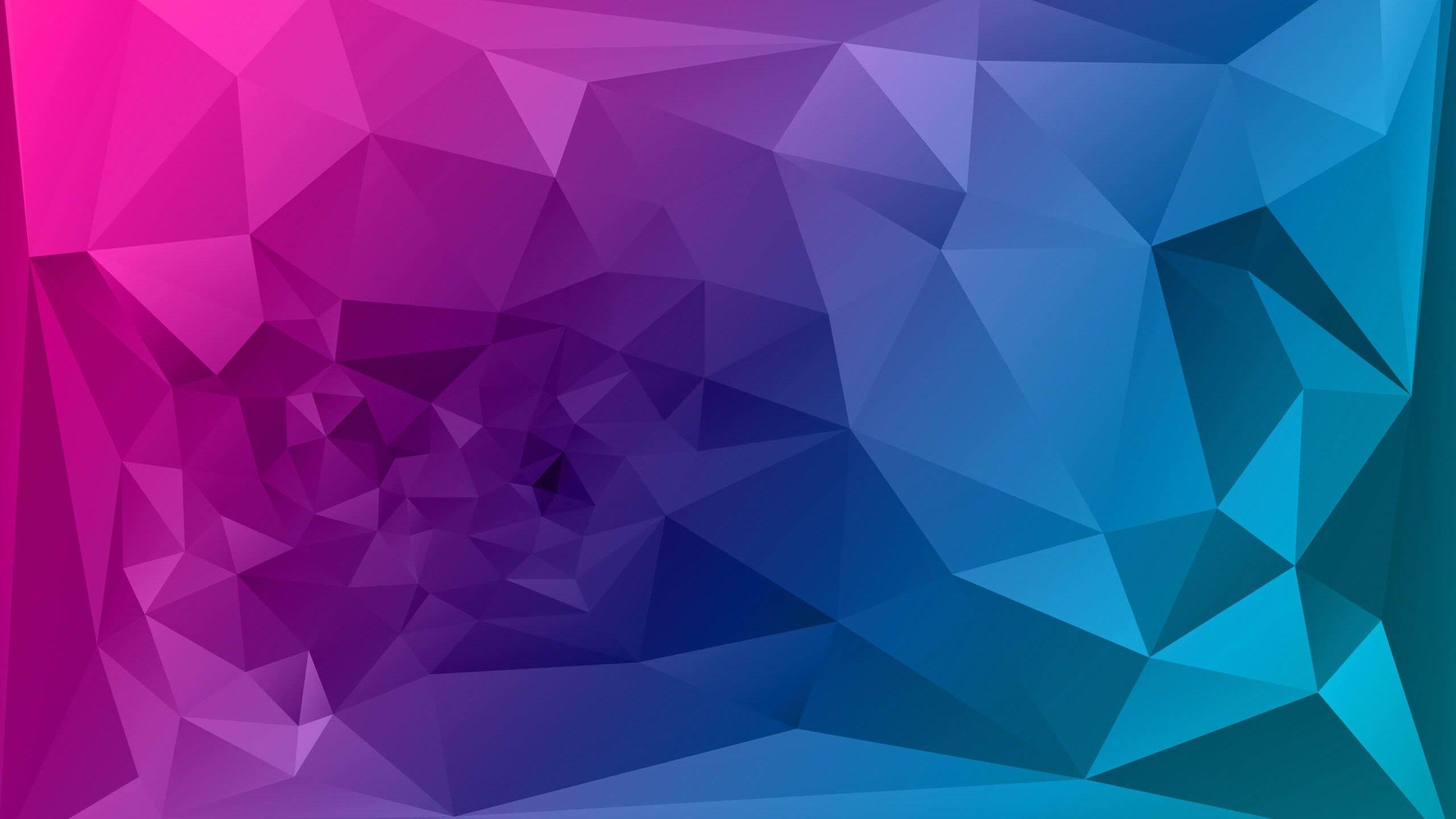 2560x1440 Blue And Purple Polygon Background HD Wallpaper