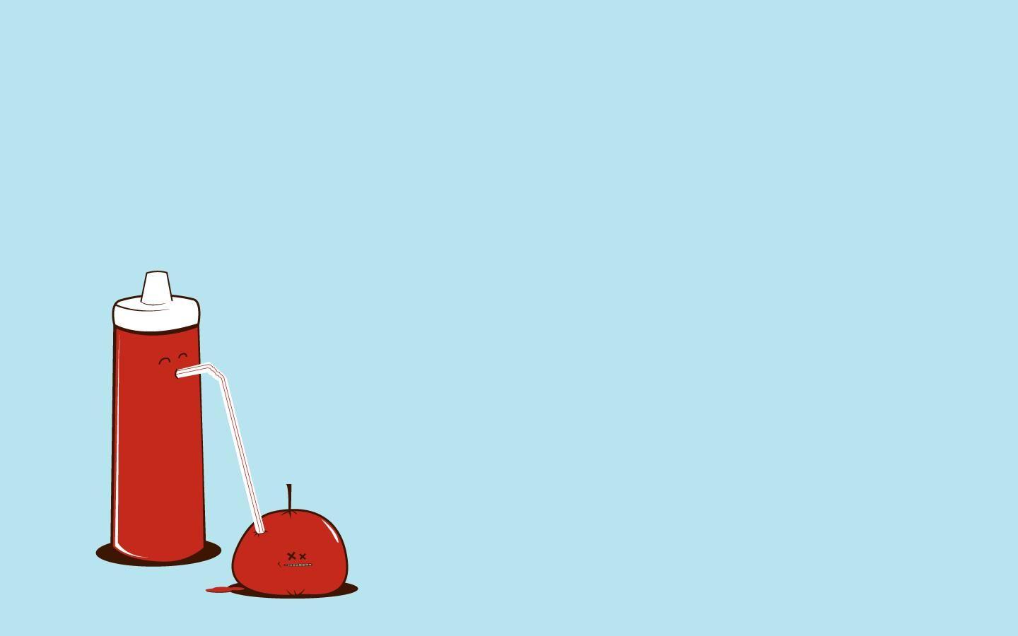 1440x900 Funny Ketchup Wallpaper