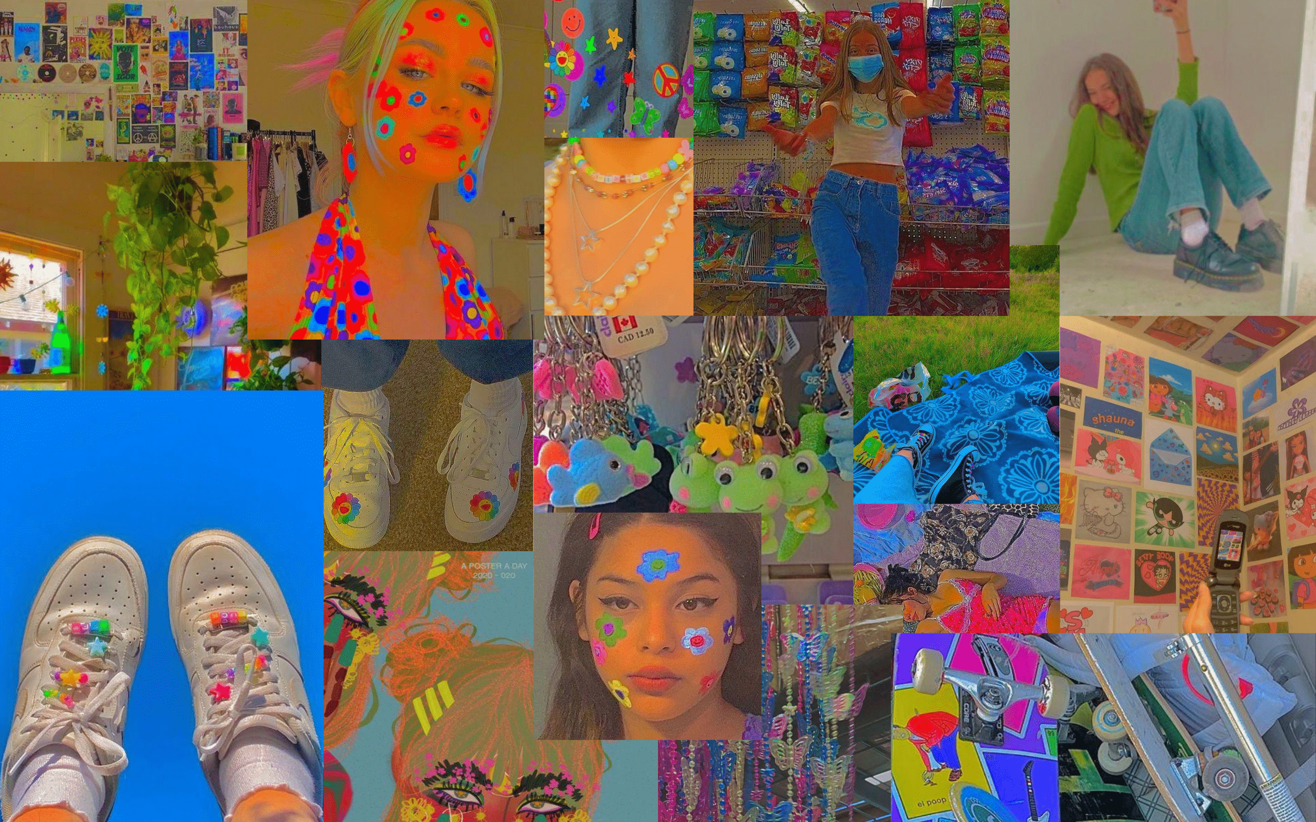 2560x1600 Multicolor Aesthetic Collage Desktop Wallpaper