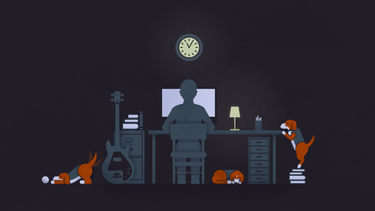1245x700 Minimal vector tech computer dogs humor funny cartoon wallpaper