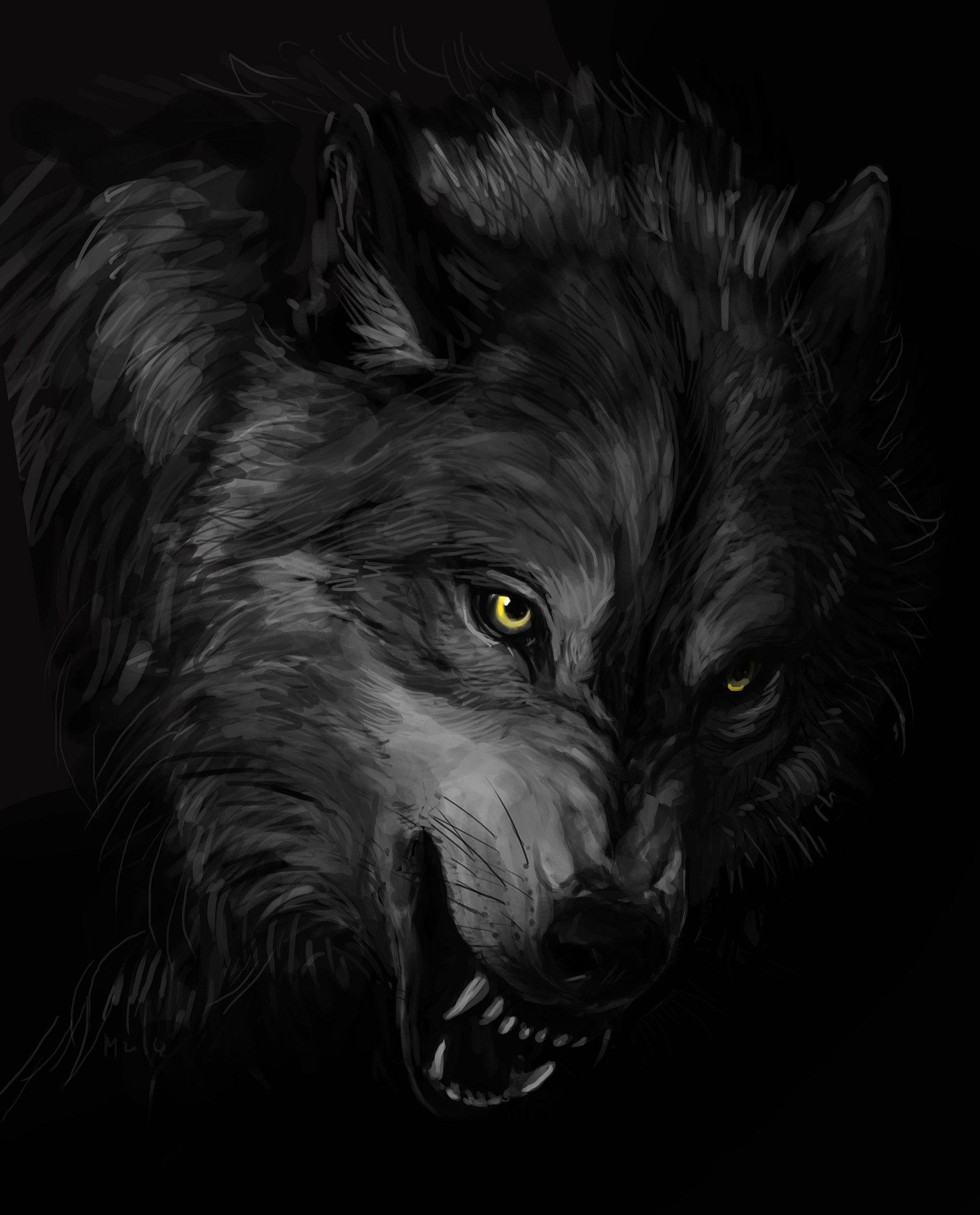 1754x2175 Cool Black Wolf Wallpaper