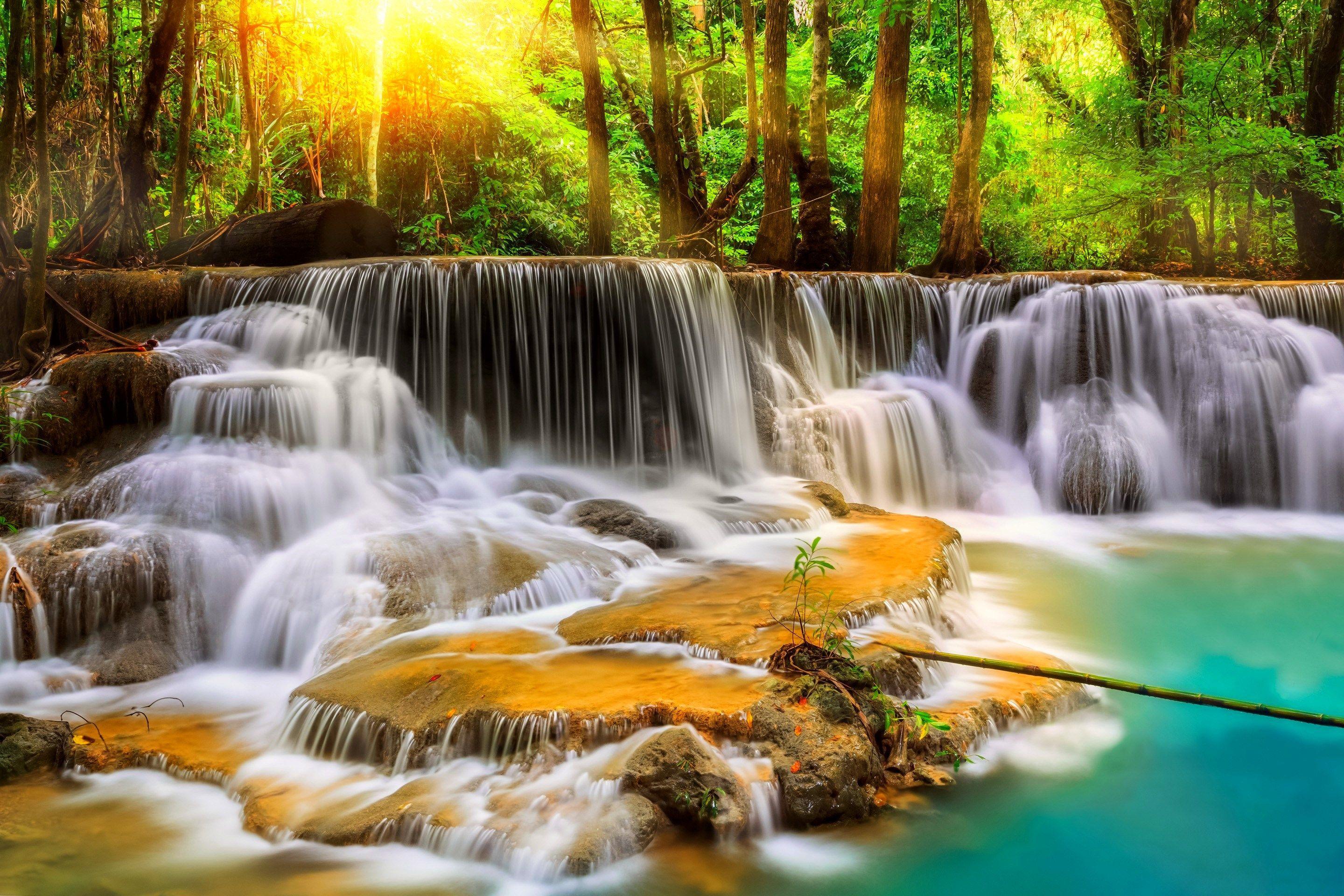 2880x1920 beautiful waterfalls desktop photo HD. Waterfall wallpaper, Nature photo wallpaper, Thailand waterfall