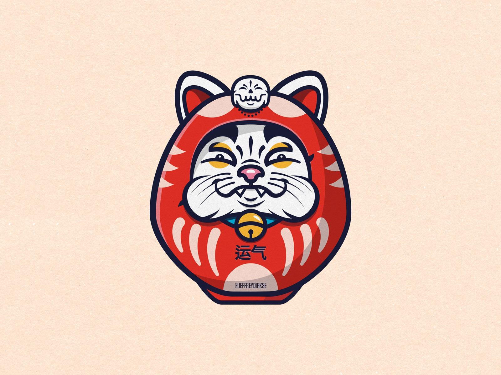 1600x1200 Daruma Cat Sticker by Jeffrey Dirkse on Dribbble