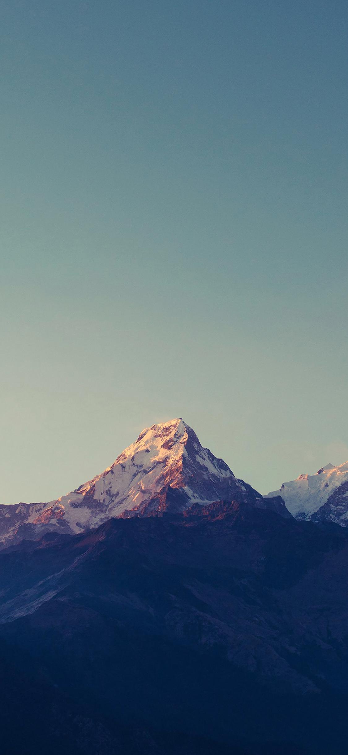 1125x2436 mountain blue high sky nature rocky