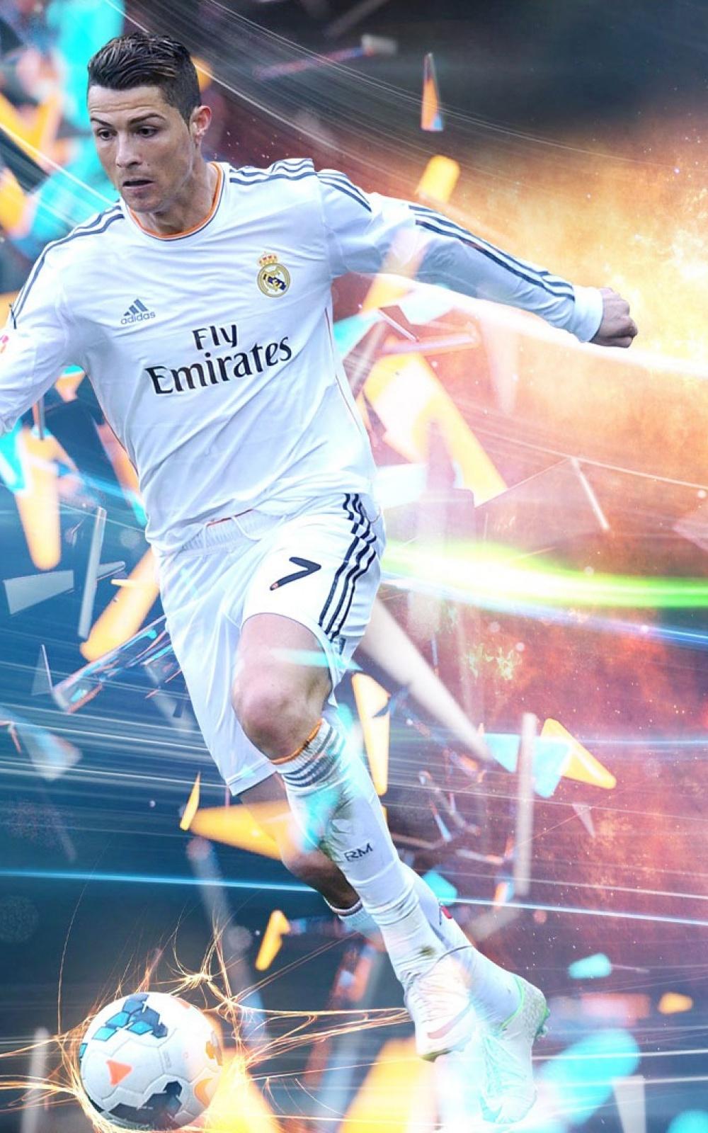 1000x1600 Cristiano Ronaldo In Action Free HD Mobile Wallpaper