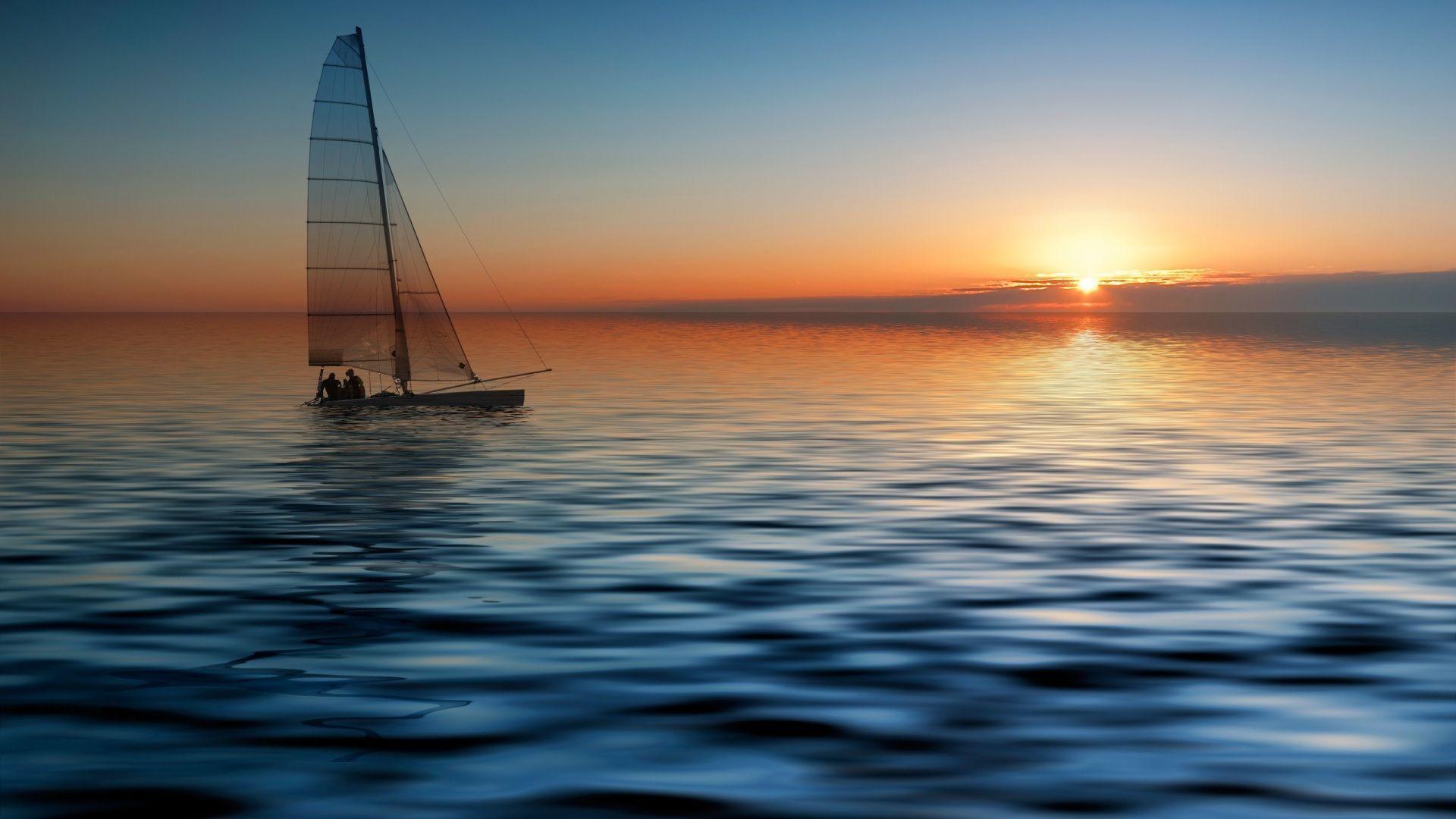 1920x1080 Sailing Sunset Wallpaper, HD Sailing Sunset Background on WallpaperBat