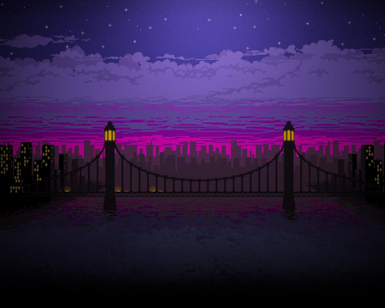 1280x1024 Pixel Art Bridge Night 1280x1024 Resolution Wallpaper, HD Artist 4K Wallpaper, Image, Photo and Background