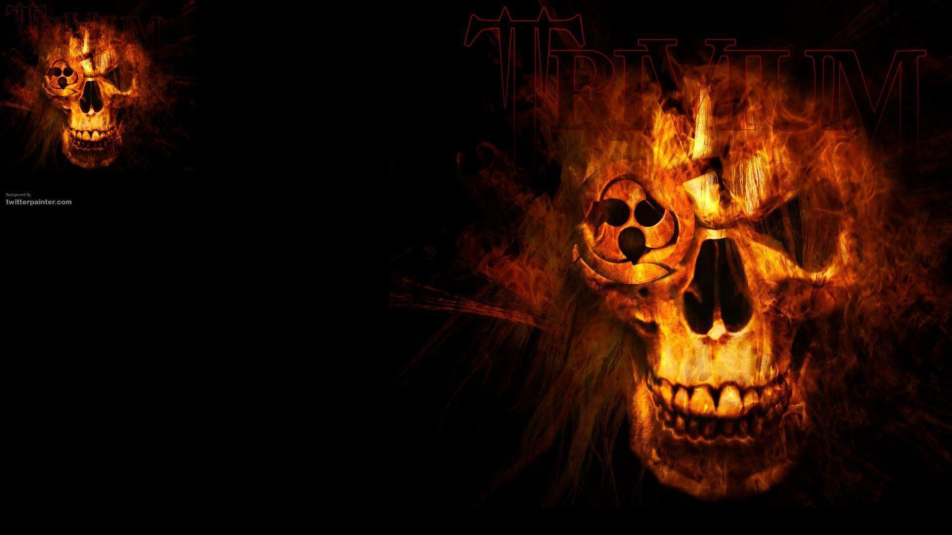 1920x1080 Red Fire Skull