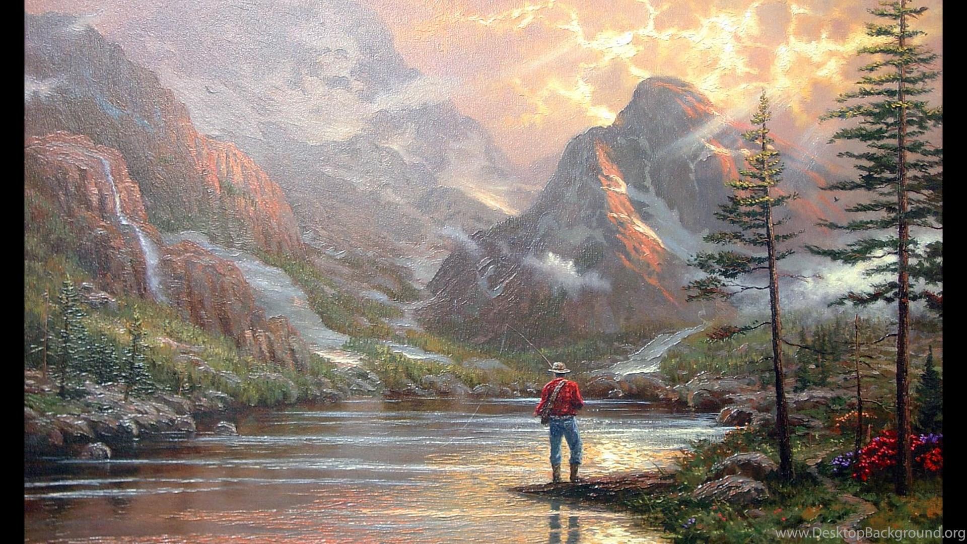 1920x1080 Summer Wallpaper By Thomas Kinkade 55165 Desktop Wallpaper Desktop Background
