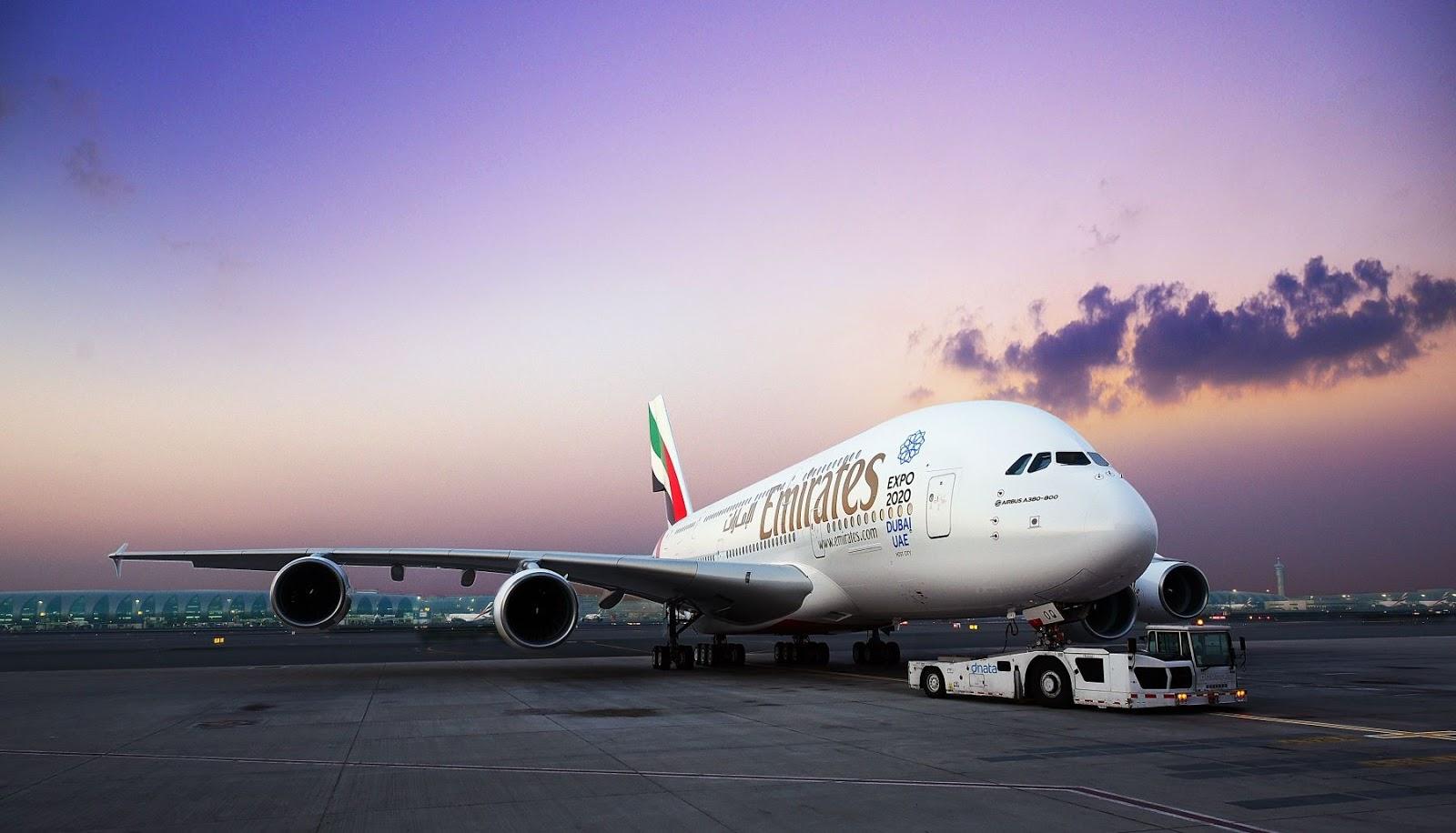 1600x916 Emirates A380 Is Being Towed Emirates In Dubai International Airport
